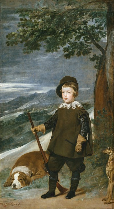 Portret van prins Baltasar Carlos als jager door Diego Velázquez